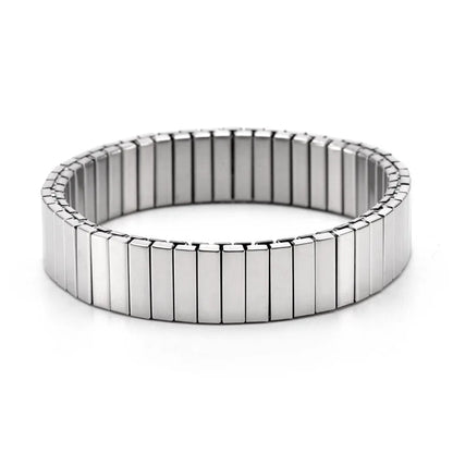Titanium Steel Elastic Bracelet for Women.Heart Shape.1Pcs.Gold Plated Punk Jewelry.Hip Hop. New Design