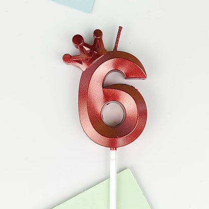 Happy Birthday Cake Crown Digital Candle Crown Children's Party Decoration Ornaments Opera Digital Celebration Candle