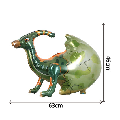 1pcs Large 4D Dinosaur Foil Balloons Jungle Animal Baby Boys Birthday Party Decors Jurassic Standind Dragon Kids Toys Air Globos