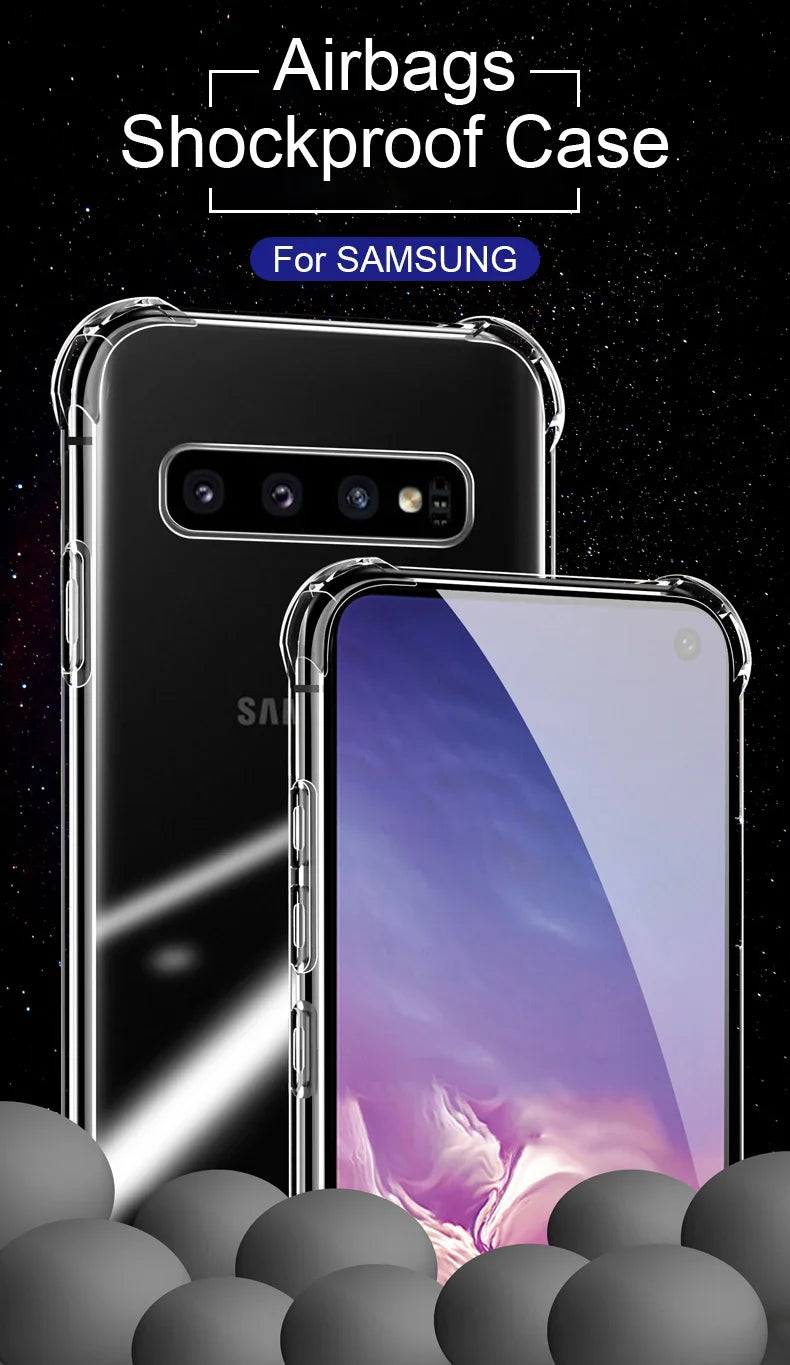 Luxury Silicone Case For Samsung Galaxy S25 S24 S20 FE S10 S9 S8 Plus S10E Note 8 9 10 Lite Transparent Soft Shockproof Case