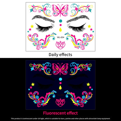 3D Face Eyes Party Makeup Tattoo Sticker Acrylic Diamond Rhinestones Sticker Self-adhesive Mixed Crystal Face Decoration Sticker