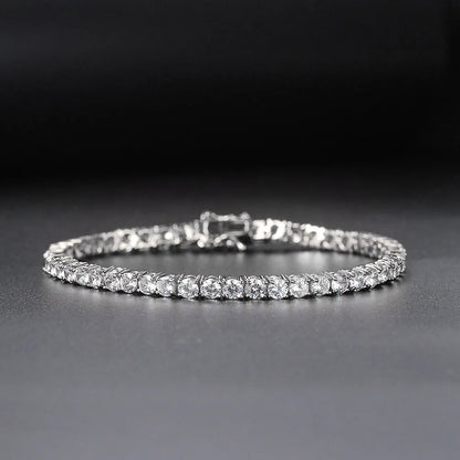 ZAKOL European And American Fashion Round AAA Zircon Bracelet Bangles Unisex Punk Style Hip-hop Jewelry