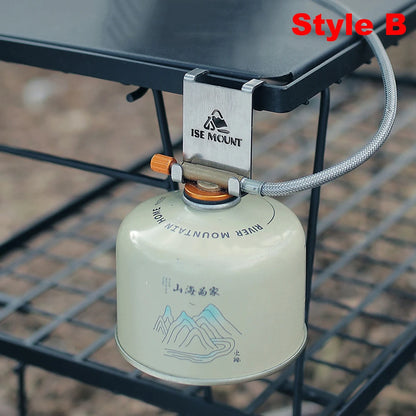 Hang Gas Canister Hook Camping Tables Hook Stainless Steel Stove Tank Hanger Hook Outdoor Camping Table Gas Stove Tank Organizer