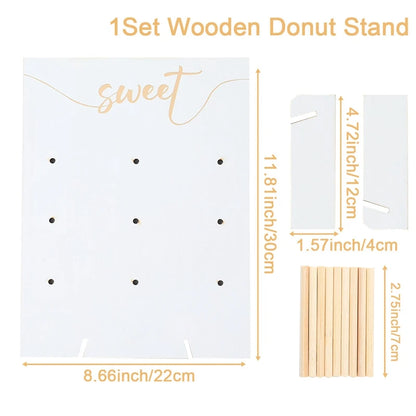 Wedding Decoration Wooden Donut Stand Wall Dessert Doughnut Table Holder Wedding Mariage Supplies Kid Birthday Party Baby Shower