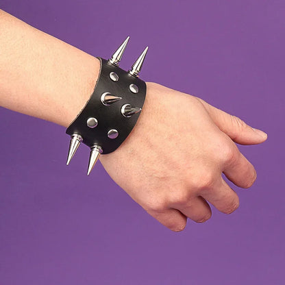 Punk Hip Hop Rock PU Leather Bracelet Unisex Trendy Chain Skull Pentagram Rivet Bracelet Party Jewelry Accessories