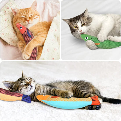 Cat Toy Catnip 3D Simulation Fish Goldfish Kitten Toys Pillowfish Interactive Sounding Cat Chew Bite Plush Toys Cat Supplies
