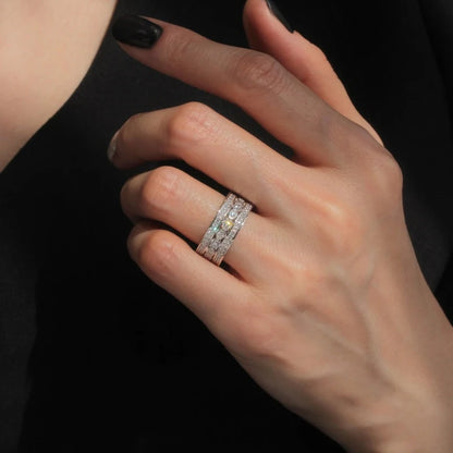 Hot Fashion Wedding Rings for Women Modern Design Sparkling Cubic Zircon Crystal Rings Luxury Silver Color Female Jewelry