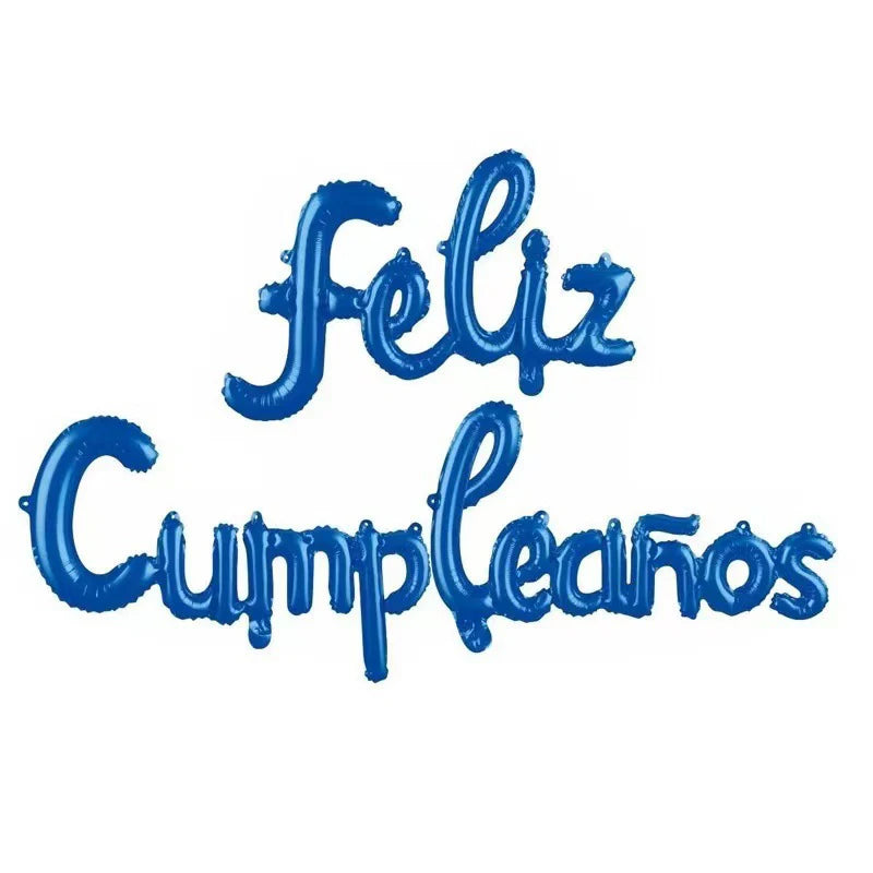 16-inch Spanish Happy Birthday Foil Balloon Set Birthday Party Decoration Feliz Cumpleaños Balloon Home Room Decor Birthday Gift
