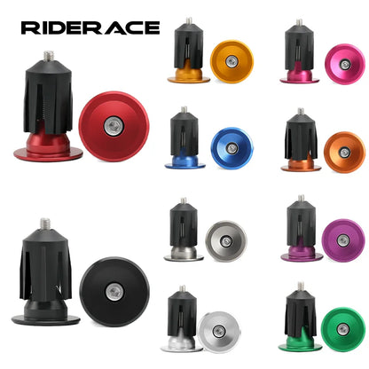Bicycle Grip Handlebar End Cap Aluminium Alloy Lock MTB Mountain Cycling Handle Bar Grips End Plugs Black For Bike Accessories