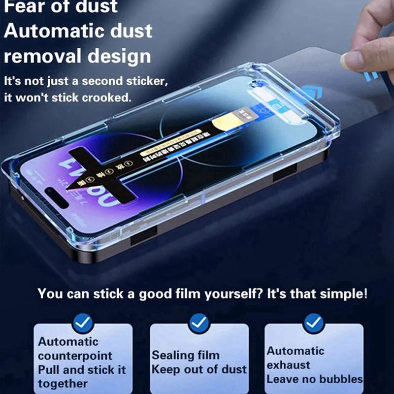 1/2PCS Premium Tempered Glass For iPhone 16 Pro Max Dust Free Screen Protector for iPhone 14 15 Pro Max 15+ 16 Plus 16 Pro Glass