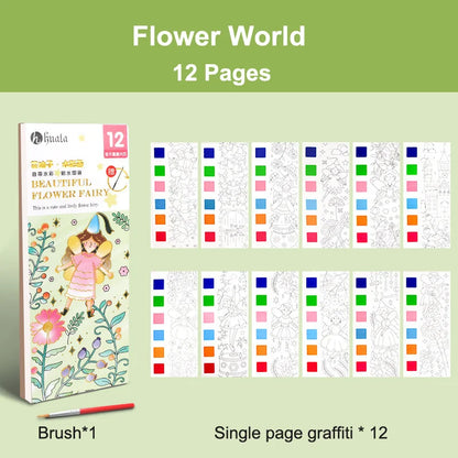 12/20 Sheets Watercolor Painting Book Portale Coloring Books Graffiti Picture Book Educational Drawing Coloring Toys for Kids