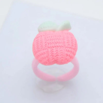 36Pcs Kids Cute Rings Resin Cartoon Jewelry Flower Shape Adjustable Ring Set Creative Accessories Girl Gifts
