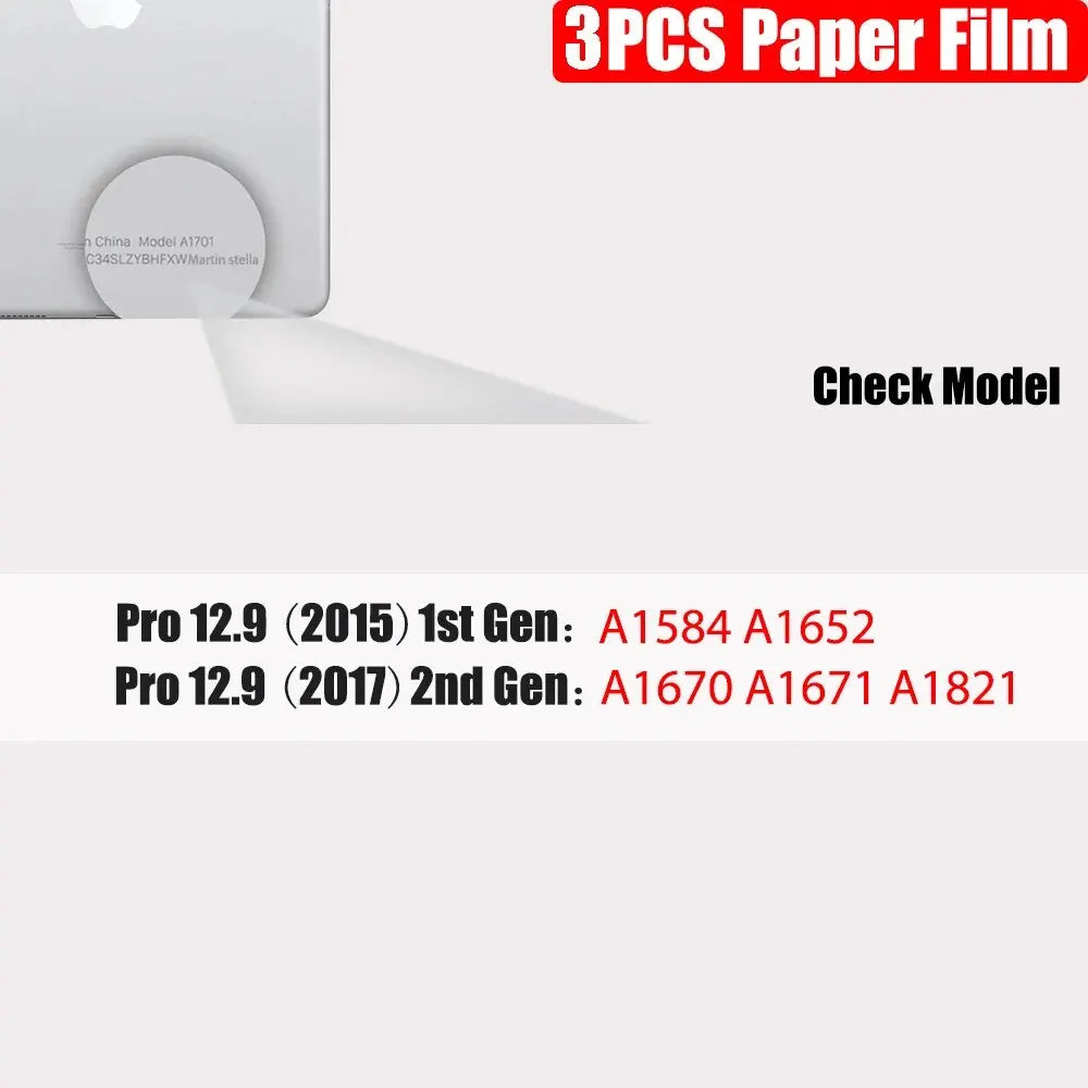 3Pcs Paper Feel Like Screen Protector For iPad 10th 9th Generation 8 7 6 Air 5 4 Pro 11 12.9 10.5 9.7 Mini 5 6 13 2024 No Glass