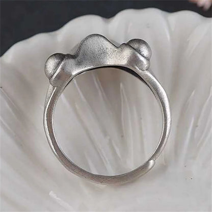 Retro Frog Toad Animal Rings for Women Men Artistic Design Silver Color Opening Resizable Unisex Female Statement Ring Best Gift