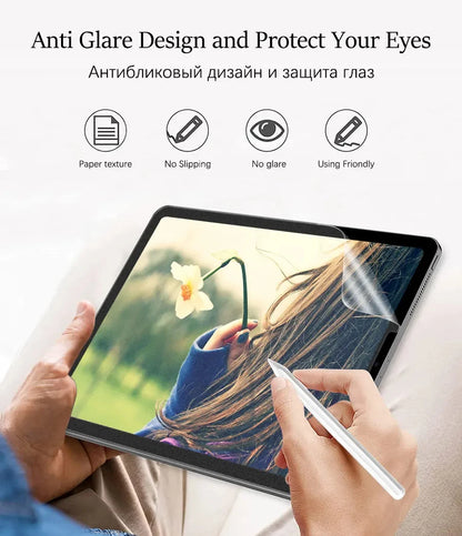 3Pcs Paper Feel Like Screen Protector For iPad 10th 9th Generation 8 7 6 Air 5 4 Pro 11 12.9 10.5 9.7 Mini 5 6 13 2024 No Glass