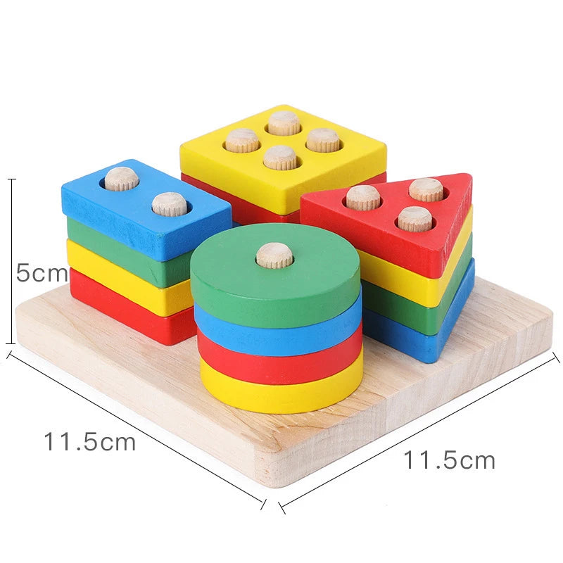 Clearance_Montessori 3D Wooden Puzzles for Kids Baby Early Learning Games Educational Wooden Toys For Children Birthday Gifts_Co