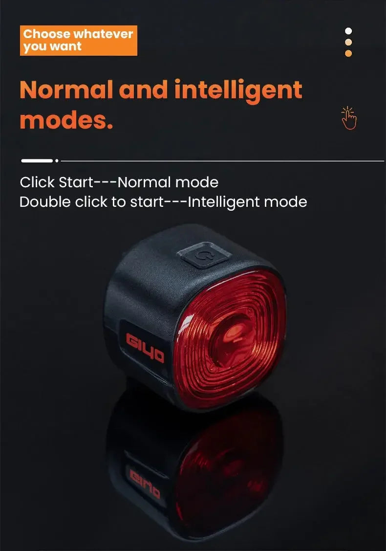 Smart Brake Bicycle Rear Light Auto on/Off Stop Signal Brake Road Bike LED Taillight Type-C Charge MTB Cycling Safety Flash Lamp