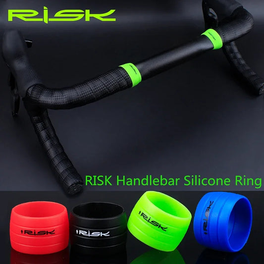 Risk 1 Pair Road Bike Handlebar Strap Fixed Ring, Silicone Non-Slip Bicycle Handlebar Tape Fixing Ring, Anti-Slip Rubber Sleeve