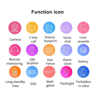 2G Smart Watch Kids LBS SOS Phone Watch IP67 Waterproof Remote Photo Voice Chat Smartwatch Compatible For Ios Android Child Gift