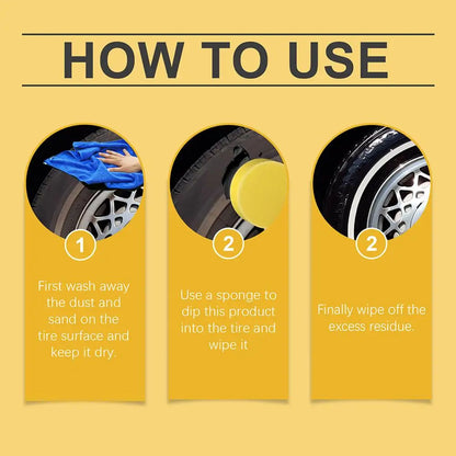 50g Tire Coating Wax Car Tire Retreading and Film Plating Cream Tire Shine Coating Wax Auto Rubber Parts Shiny Paste Anti-Aging