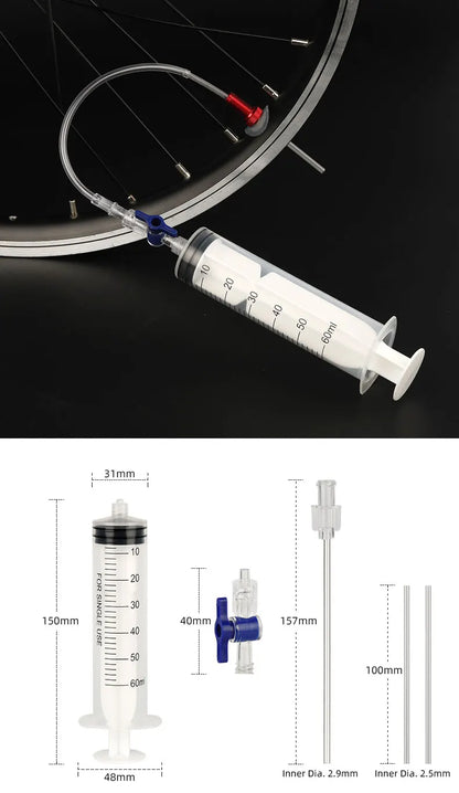 MTB Road Bike Tubeless Tire Liquid Injection Tool 60ml Tyre Sealant Syringe Bicycle Accessories  Valve Core Removal Tool Optiona