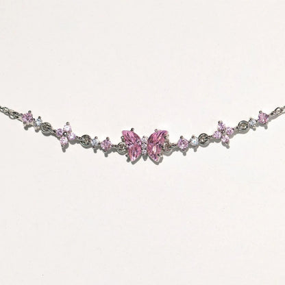 Instagram Style Cute and Sweet Bracelet Love Zircon Butterfly Festival Bracelet Women's Valentine's Day Gift Jewelry