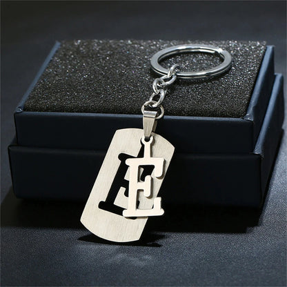 NEW DIY Stainless Steel A-Z Letters key Chain Charm 26 Letters KeyChain Men Women keychain Couple gift Jewelry Car Key Ring