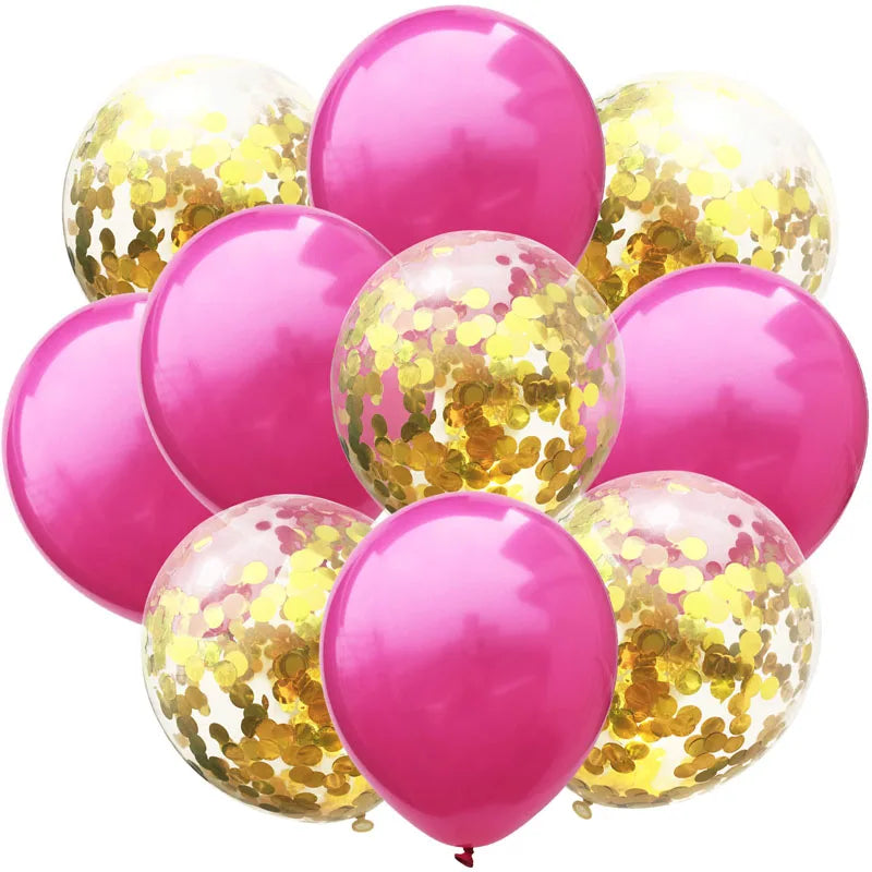 12inch 10pcs Mix Blue Rose Gold Confetti Latex Balloon colorful Baby Shower Wedding Birthday Party Decor Clear Balloons kids toy