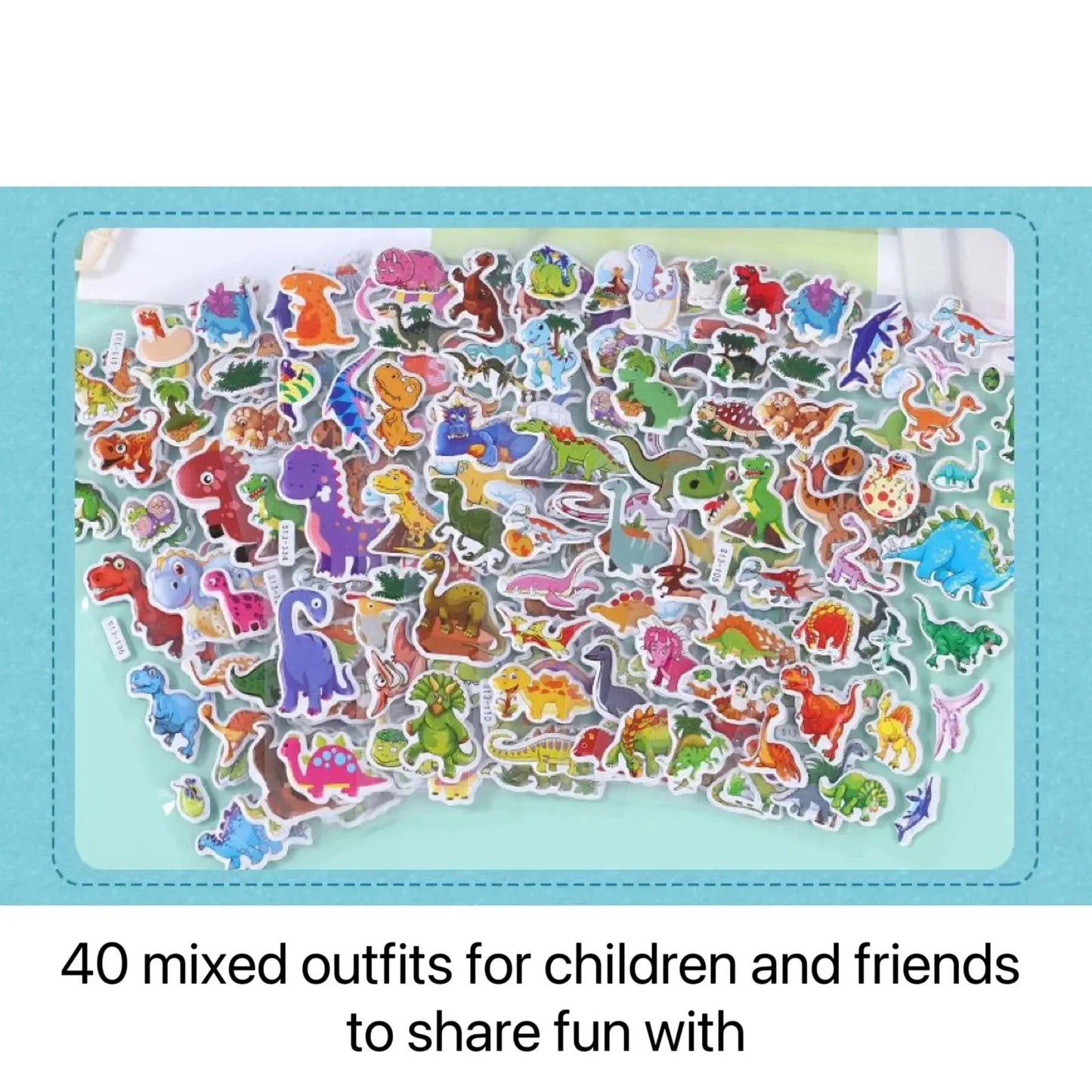 40 Mixed Packs Kids Stickers Puffy Bulk Stickers for Girl Boy Birthday Gift Scrapbooking Animals Cartoon