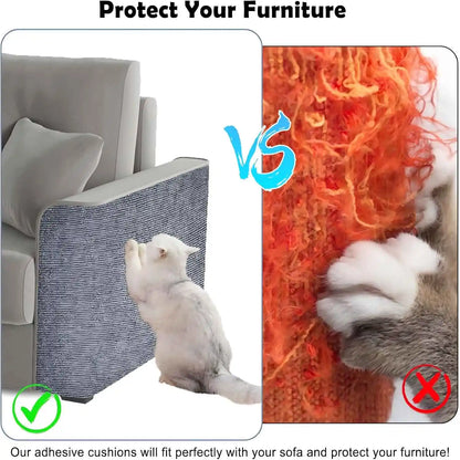 Trimmable Cat Scratcher Mat, Self Adhesive Carpet Mat Pad Replacement for Cat Tree Shelves Post Couch Wall Furniture Steps DIY