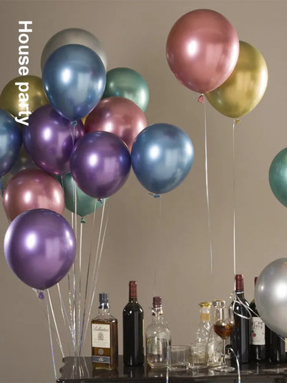 50pcs 10inch Metallic Latex Balloons Gold Silver Chrome Ballon Wedding Decorations Globos Birthday Party Supplies
