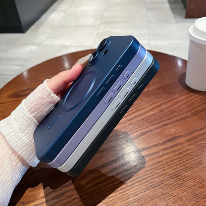 For Magsafe Magnetic Wireless Charging Phone Case For iPhone 16 Pro Max 14 11 13 12 15 Pro Max Matte Soft Lens Protection Cover