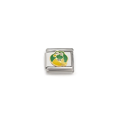 Italian Links Stainless Steel Charms Bracelet Women Enamel Coconut Tree Holiday Scenery Frog Elephant Fit 9mm Making Jewelry