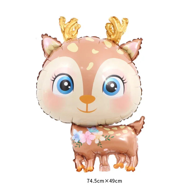 Cartoon Animal Rabbit Deer Foil Balloon Kids Gifts Birthday Party Jungle Animal Theme Decoration Squirrel Fox Bear Helium Globos