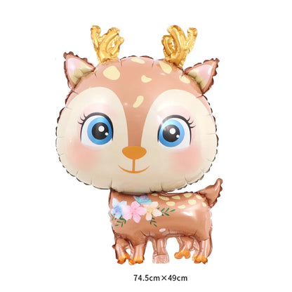 Cartoon Animal Rabbit Deer Foil Balloon Kids Gifts Birthday Party Jungle Animal Theme Decoration Squirrel Fox Bear Helium Globos
