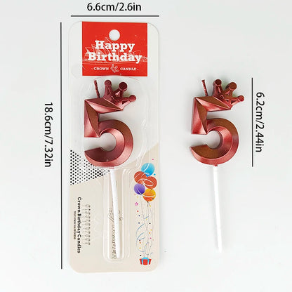 Happy Birthday Cake Crown Digital Candle Crown Children's Party Decoration Ornaments Opera Digital Celebration Candle