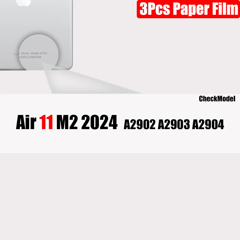 3Pcs Paper Feel Like Screen Protector For iPad 10th 9th Generation 8 7 6 Air 5 4 Pro 11 12.9 10.5 9.7 Mini 5 6 13 2024 No Glass