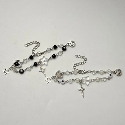 Fashion Couple Beads Bracelets Love Heart Star Handmade Y2K Charm  Anime Beaded Kawaii Friendship Couple Bracelet Jewelry