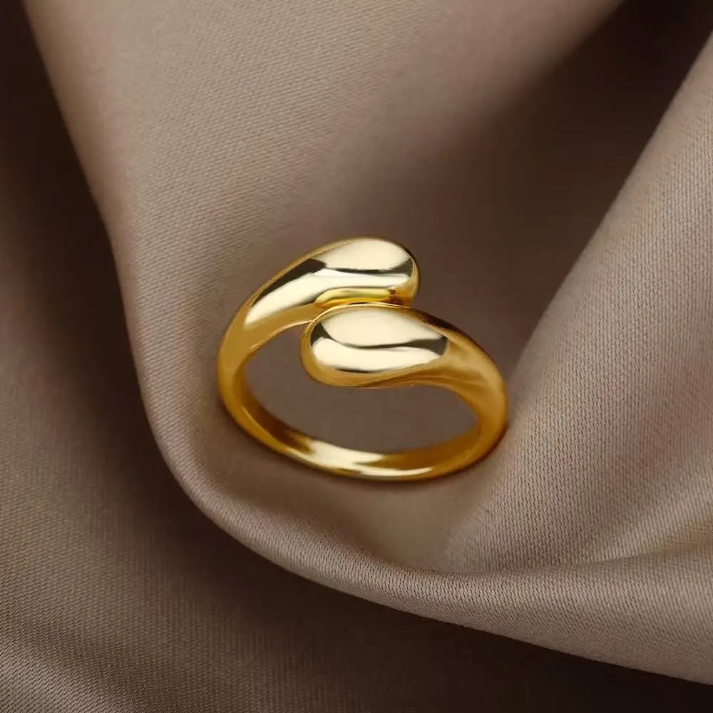New Smooth Double Heart Shiny Zircon Love Ring Adjustable Finger Ring, Suitable For Women's Daily Wear Jewelry Gifts