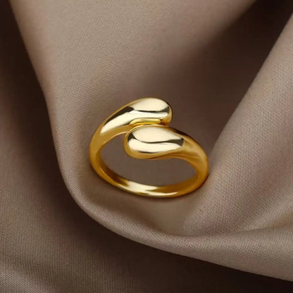 New Smooth Double Heart Shiny Zircon Love Ring Adjustable Finger Ring, Suitable For Women's Daily Wear Jewelry Gifts