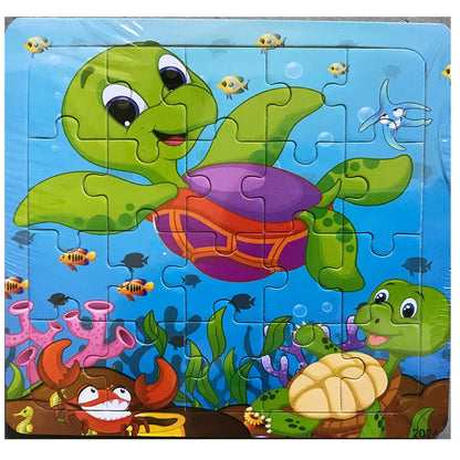 Baby Toys 20Piece Wooden Puzzle Cartoon Animal Vehicle 3D Jigsaw Puzzle Game Montessori  Educational Toys For Children Gifts