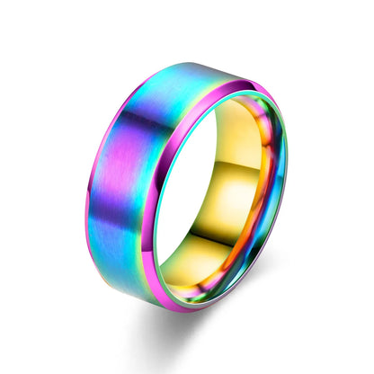 6 Colors Classic 8mm Tungsten Mens Ring Surface Brushed Stainless Steel Ring for Women Wedding Band Couples Jewelry Accessories