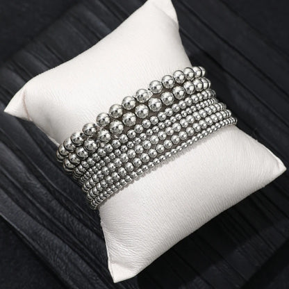 7 Pcs/Set Handmade Beaded Elastic Rope Stacking Bracelets Set For Women Jewelry Accessories