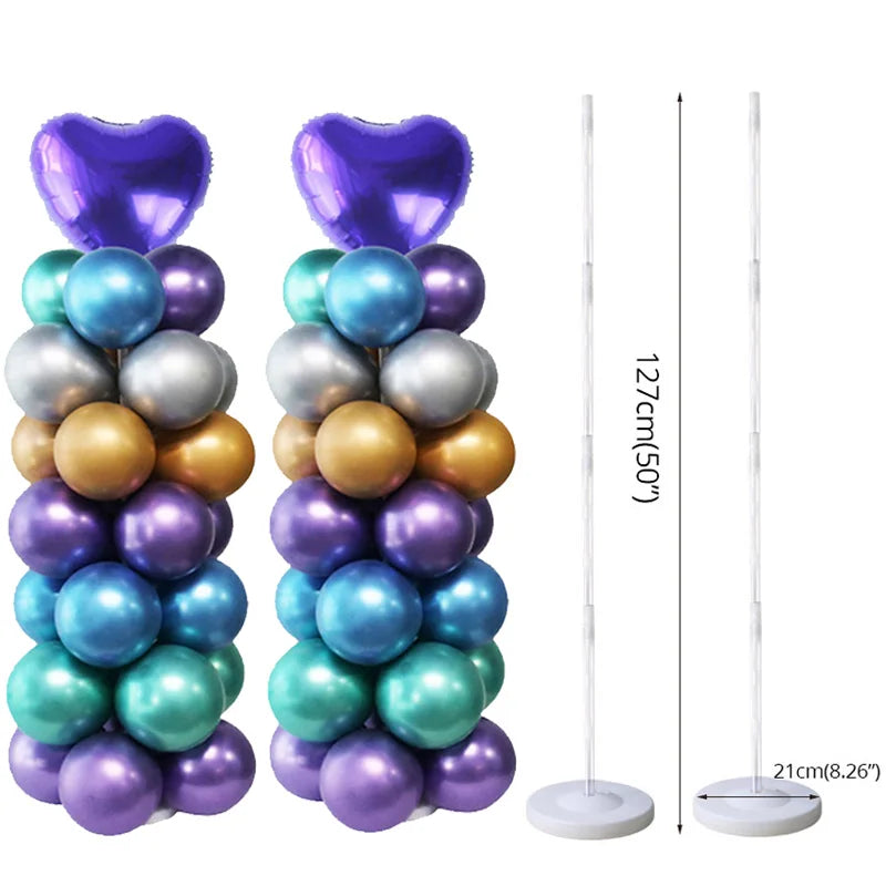 1/2set Adjustable Balloon Column Stand Metal Balloon Stand Holder with Plastic Base for Wedding Decor Birthday Baby Shower Party