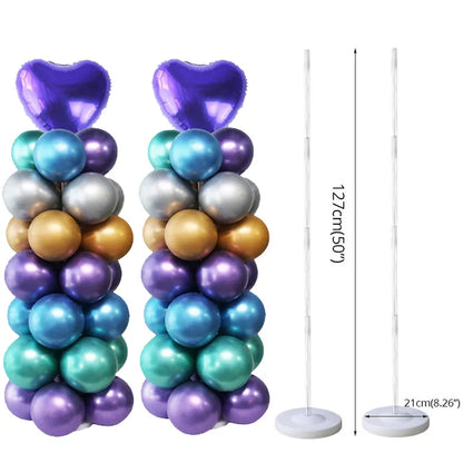 1/2set Adjustable Balloon Column Stand Metal Balloon Stand Holder with Plastic Base for Wedding Decor Birthday Baby Shower Party