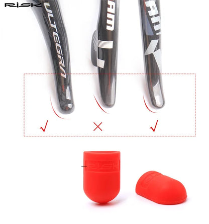2pcs Silicone Anti-skip Bicycle Handlebar Tape plug Fixed Ring Road Bike Shift Handle Protection Cover Non-Slip Cycling Accessor