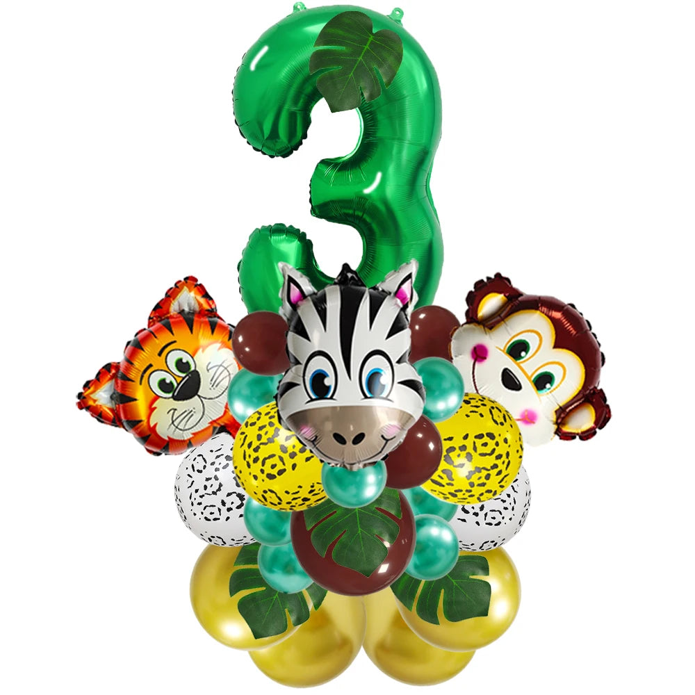 Jungle Birthday Disposable Tableware Wild One Paper Plates Cups Napkins Tablecloth Safari Jungle Animals Theme Party Decorations