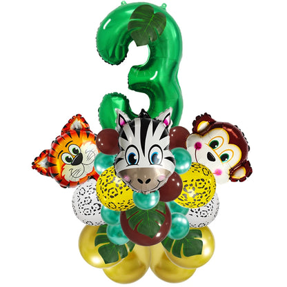Jungle Birthday Disposable Tableware Wild One Paper Plates Cups Napkins Tablecloth Safari Jungle Animals Theme Party Decorations