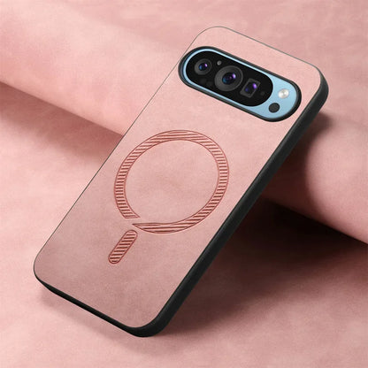 for Magsafe PU Leather Phone Case for Google Pixel 9 Pro XL Matte Magnetic Wireless Charging Cover for Pixel 7A 8A 8 7 Pro