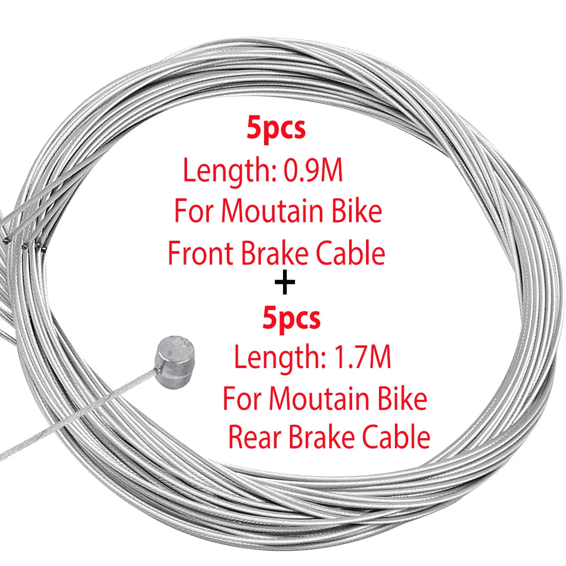 10pcs/set MTB Road Bicycle Brake Line Bike Gear Shifter Gear Brake Inner Cable Set Core Inner Wire 2000mm 1700mm 1400mm 900mm